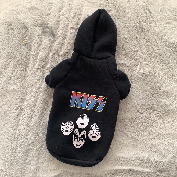 Kiss Other - KISS Graphic Fleece Jacket Black With Hood Small